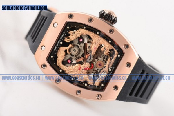 Perfect Replica Richard Mille RM 51-01 Tourbillon Tiger and Dragon Watch Rose Gold RM 51-01 - Click Image to Close